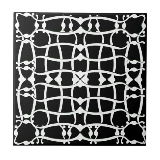 Carreau Tuile motif monochromatique Art nouveau (Devant)