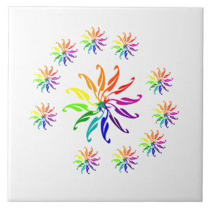 Carreau Tuile - motifs colorés de feuille