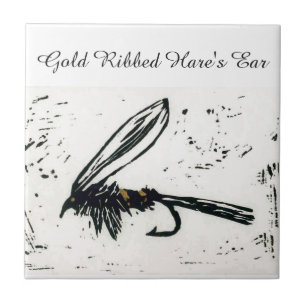 Carreau Tuile mouillée "Gold Ribbed Hare's Ear".