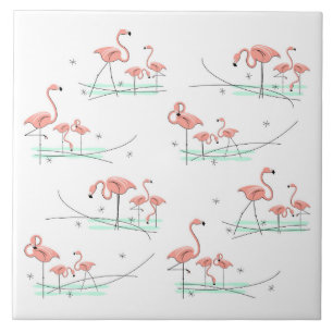 Carreau Tuile multi de Flamants roses
