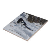 Carreau Tuile noire Billed Rocky Mountain Magpie (Côté)