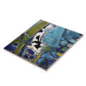 Carreau Tuile noire et blanche de Koi (Côté)