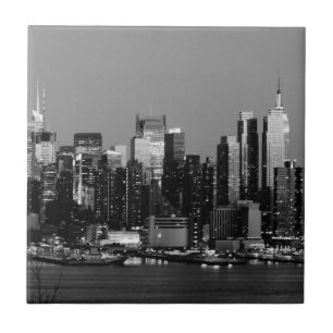 Carreau Tuile noire et blanche d'horizon de NY