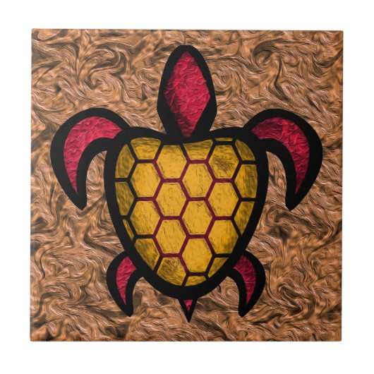 Carreau Tuile orange de tortue de Shell (Devant)