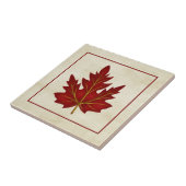Carreau Tuile orientée d'automne rouge de feuille (Côté)