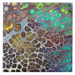 Carreau Tuile originale d'art abstrait de pierres gemmes