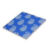 Carreau Tuile persane Paisley - blanc sur le bleu de (Côté)