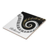 Carreau Tuile personnalisée de clés de piano et de notes (Côté)