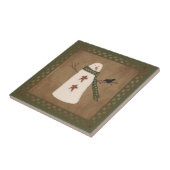 Carreau Tuile primitive de bonhomme de neige (Côté)