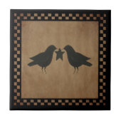 Carreau Tuile primitive de corneilles (Devant)