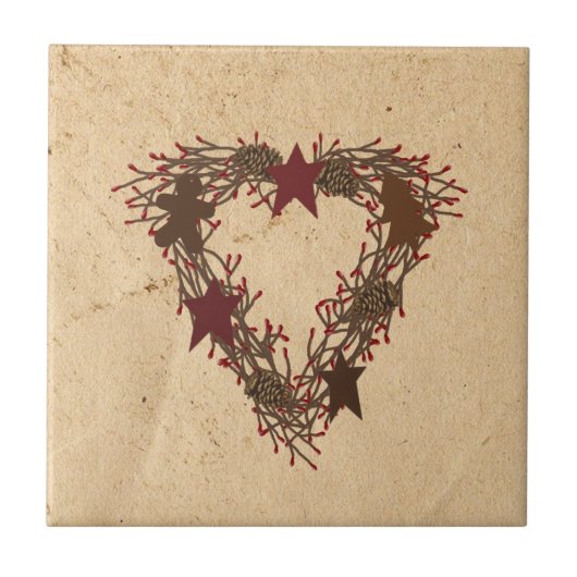 Carreau Tuile primitive de guirlande de vacances (Devant)