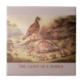 Carreau Tuile Quail Family (Devant)
