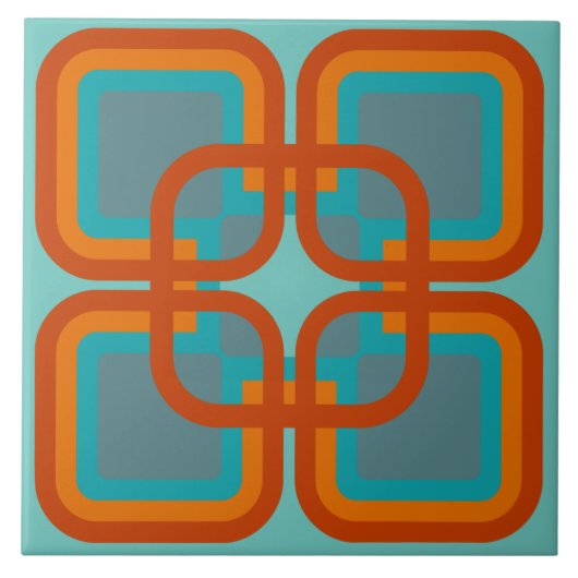 Carreau Tuile rétro des années 60 les années 70 (Devant)