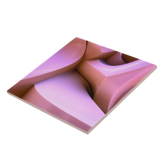 Carreau Tuile rose abstraite 3d (Côté)