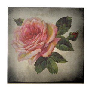Carreau tuile rose de cru