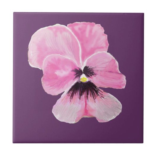 Carreau Tuile rose de pensée (Devant)