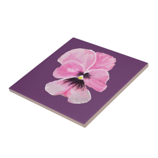 Carreau Tuile rose de pensée (Côté)