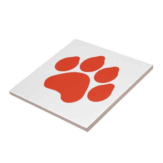 Carreau Tuile rouge Empreinte de patte (Côté)