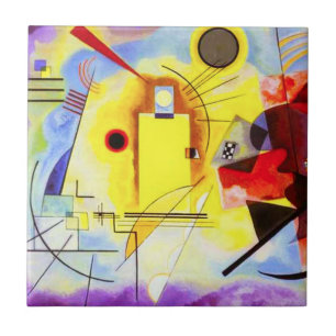 Carreau Tuile rouge jaune Kandinsky