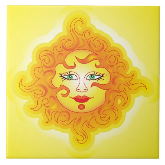 Carreau Tuile Sun abstrait (Devant)