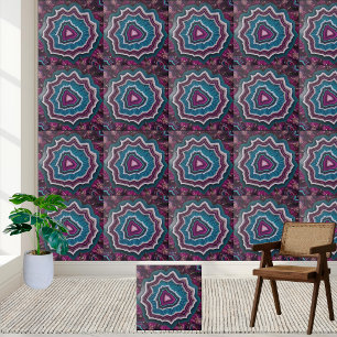 Carreau Tuile Turquoise et violette vive