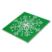 Carreau Tuile verte de flocon de neige (Côté)