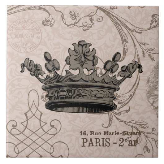 Carreau Tuile vintage de couronne… (Devant)