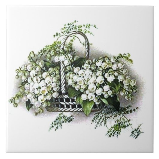 Carreau Tuile vintage du muguet (Devant)