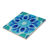 Carreau tuiles à motifs floraux bleu et blanc (Côté)