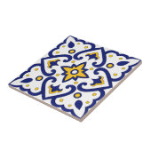 Carreau tuiles blus blanches et dorées (Côté)