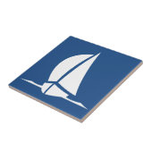 Carreau Tuiles de blanc de bateau de navigation de bleu (Côté)