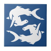 Tuiles de poissons de requin de poisson-marteau de