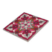 Carreau tuiles de texture rouge rose maya (Côté)