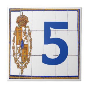 Carreau Tuiles espagnoles de lettre et de numéro de maison