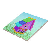 Carreau Tuiles et Trivets pour Birdhouse A-Frame violet (Côté)