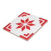 Carreau Tuiles géométriques rouges blanches scandinaves (Côté)