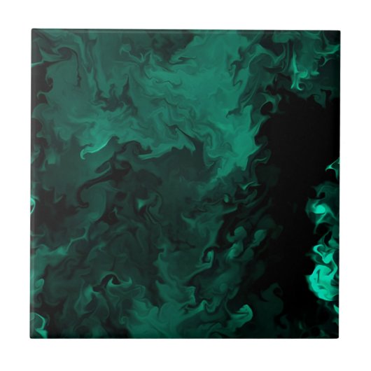 Carreau tuiles malachites motif floral délicat (Devant)