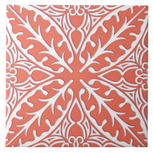 Carreau Tuiles marocaines - orange et blanc de corail (Devant)
