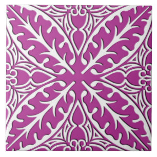 Carreau Tuiles marocaines - orchidée et blanc