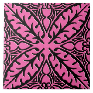 Carreau Tuiles marocaines - rose et noir fuchsia