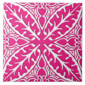 Carreau Tuiles marocaines - rose fuchsia et blanc (Devant)