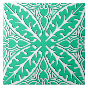 Carreau Tuiles marocaines - turquoise et blanc