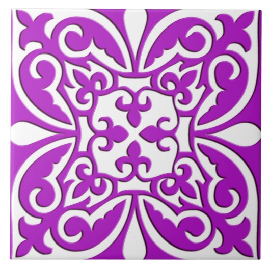 Carreau Tuiles marocaines - violet violet et blanc (Devant)
