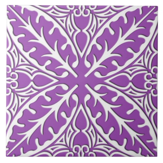Carreau Tuiles marocaines - violette et blanc (Devant)