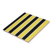 Carreau Tuiles rayées noir, blanc et jaune (Côté)