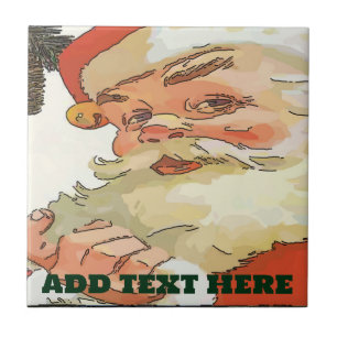 Carreau Tuiles Santa Vintage, ajouter du texte