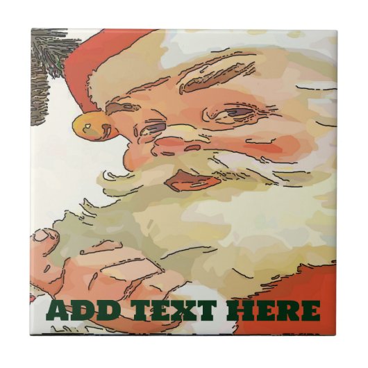 Carreau Tuiles Santa Vintage, ajouter du texte (Devant)