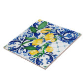 Carreau tuiles siciliennes, citron, mosaïque, majolica, (Côté)