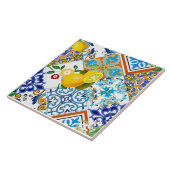 Carreau tuiles siciliennes, citrons, agrumes, (Côté)