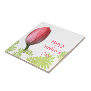 Carreau tulipe rouge, bonne fête des mères